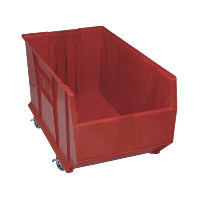 Quantum Storage Systems Hulk 36"Container, Mobile, 35-7/8"L X 19-7/8"W X 20-1/2"H, Stackable, Polypropylene, Red, Made In Usa
