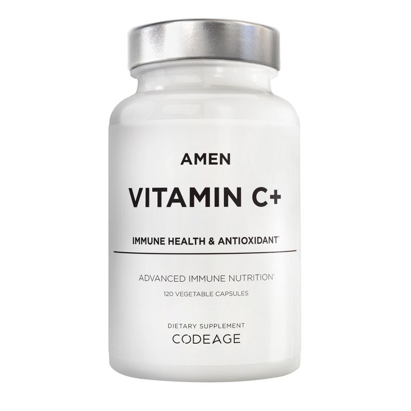 Amen Vitamin C, Citrus Bioflavonoids Fruits, Vegan Vitamins Capsules Supplement - 120ct, 1 of 8