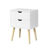 KTMBDW Modern Nightstand, Boho Side Table with Drawer Open Shelf, Bedside End Table with Solid Legs for Bedroom, Dorm and Small Spaces, White - 3 of 4
