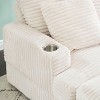 Sapphtopaz Accent Chair and Ottoman Set Comfortable Chair Corduroy Fabric with 2 Pillows Accent Chairs for Living Room, Bedroom, Office, Indoor - 2 of 4