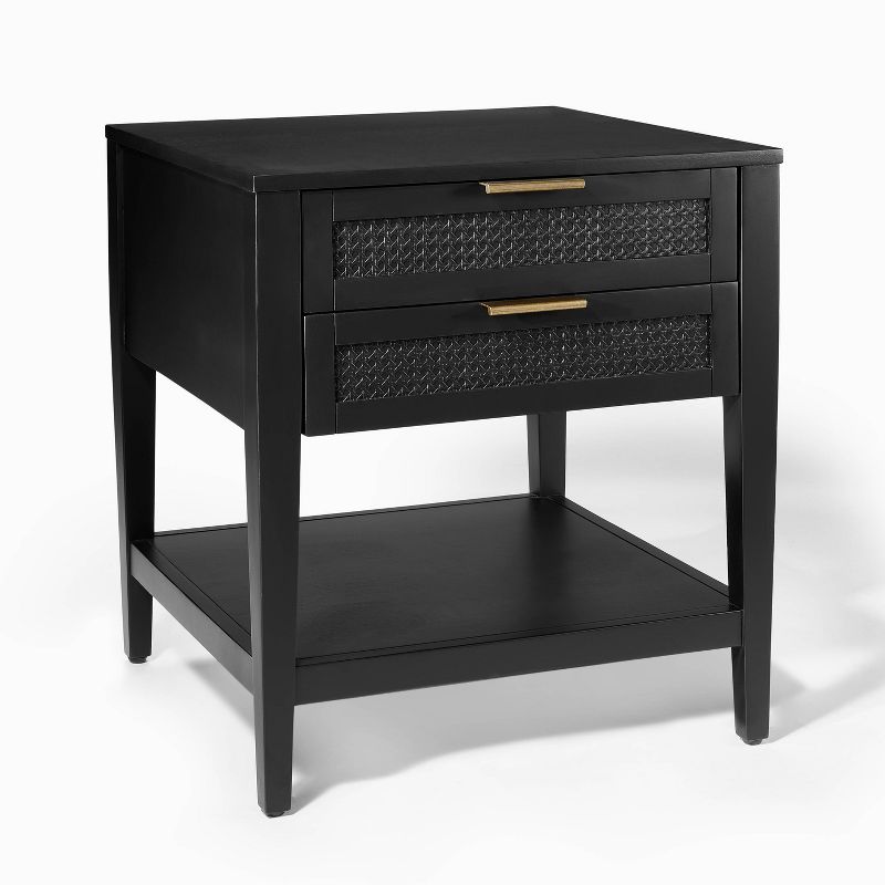 East Bluff 2 drawers Woven Accent Table Black - Threshold™ designed with Studio McGee, 1 of 13