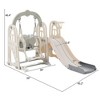 3 in 1 Toddler and Swing Set, Climber Playset with Basketball Hoop, Freestanding Indoor Outdoor Playground for Kids - 3 of 4