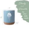 Elanze Designs 8 inch Ice Cream Waffle Cone Large Ceramic Kitchen Utensil Holder Sky Blue and White Crock with Cork Base - 2 of 4