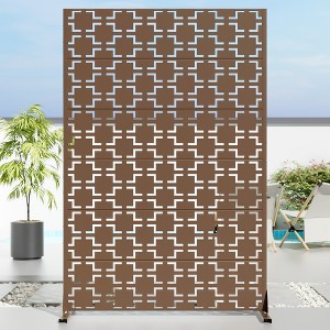 Dovelina Outdoor Freestanding Metal Privacy Screen Decorative Garden Fence - 1 of 4
