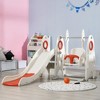 NAYSAYE Playground Slide Toddler Swing Set with Climber and Basketball Hoop for Indoor Play, Red, 53.9"*40.6"*26.7" - 2 of 4