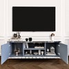60" Mirrored TV Stand with Crushed Diamond Glass Doors - Modern Media Entertainment Center, Adjustable Storage TV Console Table for 65-Inch TV - 3 of 4