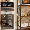 Freestanding Kitchen Bakers Rack, 4 Tier Microwave Stand with Wire Basket & Hooks, 62'' Tall Industrial Coffee Bar Station for Spices, Cups, Pots - 4 of 4