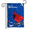 Cardinal Winter Burlap Garden Flag Welcome Bird 18" x 12.5" Briarwood Lane - 2 of 4