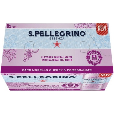 S.Pellegrino Essenza Dark Morello Cherry &#38; Pomegranate Flavored Mineral Water - 8pk/11.15 fl oz Cans