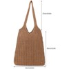 FATMOON Handmade Crochet Shoulder Bag for Women, Foldable and Lightweight Polyester Tote, Stylish & Practical Travel Purse - 3 of 4