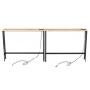 Rust Brown 2pcs Triamine Iron 200*15*79cm Entryway Table with Plugs - 3 of 4