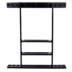 ISZY Billiards Wooden Wall Mounted Pool Cue Accessories Billiard Ball and Stick Holder Rack, Holds 6 Pool Cues and Full Set of Balls - 1 of 4