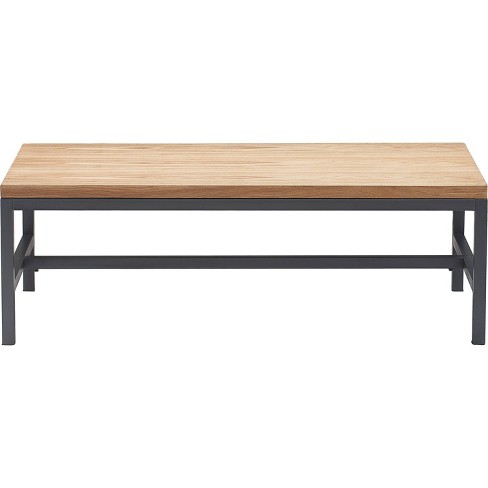 Dobson Natural Wood And Black Metal Coffee Table Natural   Finch 