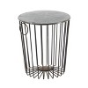Metal Wire Stool Patio Accent Table - Olivia & May: Round Aluminum Top, Fade-Resistant Outdoor Drum Table - 2 of 4