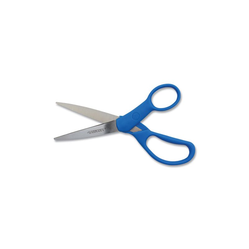 Westcott Preferred Line Stainless Steel Scissors, 7" Long, 3.25" Cut Length, Blue Offset Handle, 2 of 5