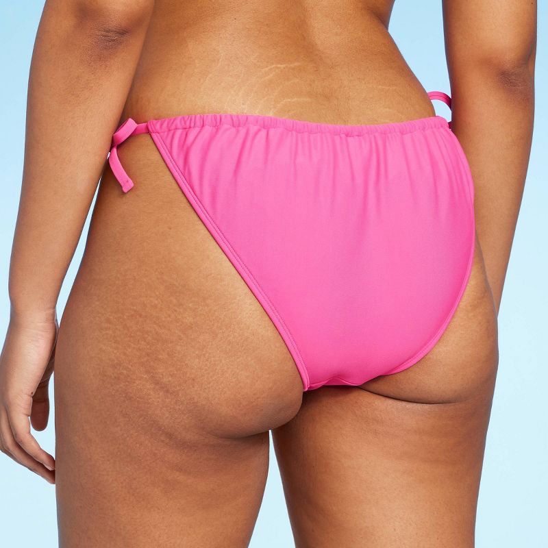 Women's Side-Tie Low-Rise Adjustable Bikini Bottom - Wild Fable™ Pink, 6 of 7