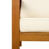 NAYSAYE Patio Chaise Lounges Outdoor Wood Leisure Set Two Seats with Cushions and Acacia End Table for Patio, Beige and Teak, 28.7"*27.9"*24" - 3 of 4