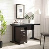 SKRAN Computer Desk with Drawers,Home Office Desk with modesty panel and detached file cabinet, on locking wheels for Home Office, Red Cocoa color - 2 of 4