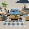 Unique Loom  Outdoor Checkered Area Rug - 2 of 4