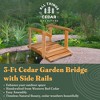 All Things Cedar Wooden Bridge, Outdoor Garden Handcrafted Walkway with Side Rails for Backyards, Streams, or Pond - 2 of 4