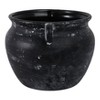 Large Ceramic Planter with Sculpted Handles for Indoor or Outdoor Display: Black Round Contemporary Tabletop Decor - 3 of 4