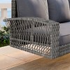 YOOCOZZ 3-Person PE Wicker Porch Swing - Includes Cushions & Chains - 3 of 4