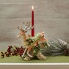 Fitz and Floyd Holiday Home Landing Deer Candleholder, Winter Centerpiece or Mantel Display with Earthenware Craftsmanship, Great Holiday Gift Idea - 2 of 4