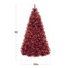 Best Choice Products Pre-Lit Burgundy Christmas Tree, Artificial Full Holiday Decoration w/ Incandescent Lights - 2 of 4