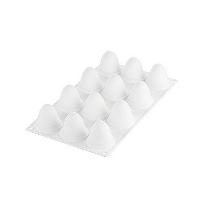 Silikomart Egg 12 Compartment Egg Silicone Baking Mold - 1 5/16 x 1 7/8 Cavities Curve EGG30