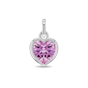 Girls' CZ Birthstone Heart Sterling Silver Charms - In Season Jewelry - 1 of 4