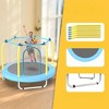 DSVIMOY Trampoline, 55-inch Kids Trampoline with Basketball Hoop, Round Bouncer for Indoor Outdoor, Blue, 55"*55"*44" - 4 of 4