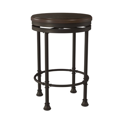 Casselberry Swivel Backless Round, Round Metal Swivel Bar Stools With Backless