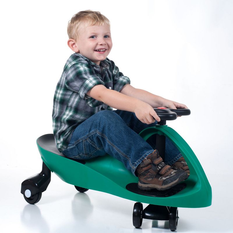 Toy Time Kids' Wiggle Car Ride On Toy – No Batteries, Gears or Pedals – Twist, Swivel, Go – Green and Black, 2 of 3