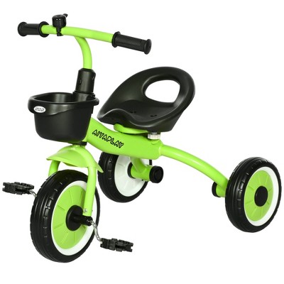 VYNXARIA Kids Tricycle for Toddlers Age 2-5 with Adjustable Seat, Toddler Bike for Children with Basket, Bell, Handlebar Grips, Green