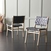 Taika Woven Leather Dining Chair (Set of 2)  - Safavieh - 3 of 4