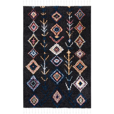 Hand-Knotted Black Diamond Wool 4' x 6' Rug