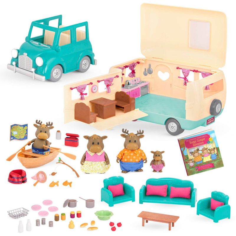 Li&#39;l Woodzeez Animal Figurines and Toy Cars Happy Camper Playset, 1 of 9