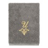 Linum Home Textiles 100% Turkish Cotton MONICA Gold Thread 2PC Embellished Washcloth Set - 2 of 3