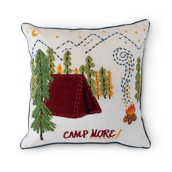 Park Hill Collection Campsite Appliqued Cotton Pillow