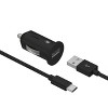 Just Wireless 2.4A/12W 1-Port USB-A Car Charger with 6' TPU USB-C to USB-A Cable - Black - 2 of 4