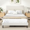 Costway Twin/Full/Queen Size Bed Frame with Height Adjustable Chevron Headboard, No Box Spring Needed Gray/Beige - 4 of 4