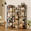 Triple Wide 5 Tier Bookshelf Industrial Large Bookcase Display Rack - 4 of 4