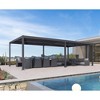 PURPLE LEAF  Outdoor Louvered Pergola with Adjustable Metal Roof for Patio Backyard Garden Grey Hardtop Gazebo - 2 of 4