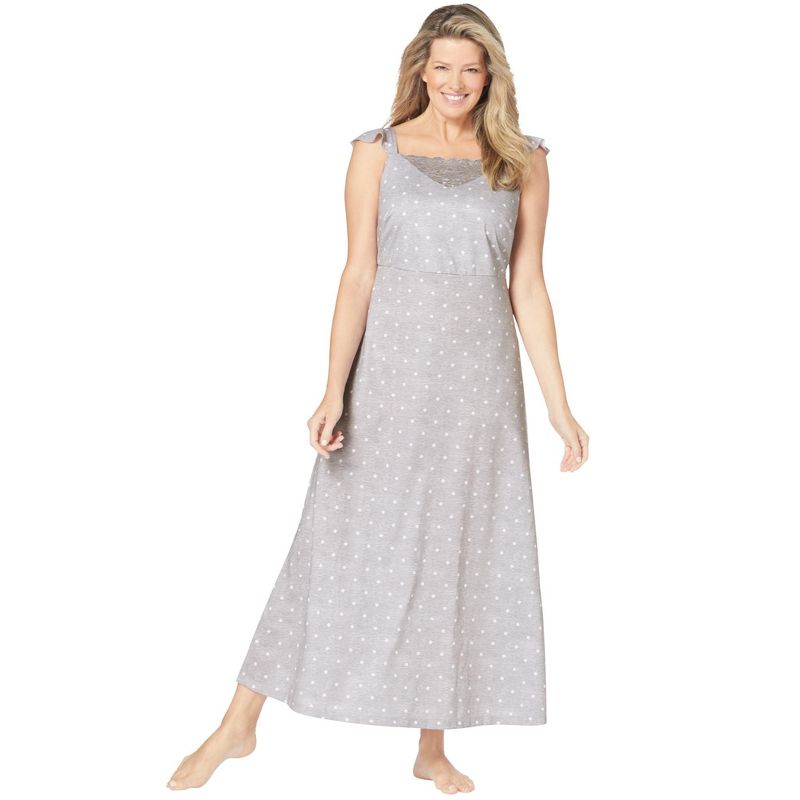 Dreams & Co. Women's Plus Size Long Supportive Gown, 1 of 2