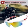 Unique Bargains Motorcycle Riding Goggles PC Tri-acetel for Outdoor Sports Dirt Bike ATV Red Silver Tone Lens White Red Frame 1Set - 2 of 4