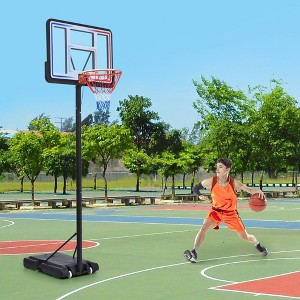 Portable Basketball Hoop, Adjustable Height 4.76-10ft Outdoor Waterproof Basketball Hoop System with LED Lights for Kids Teen - 1 of 4