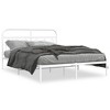 vidaXL Metal Bed Frame without Mattress with Headboard White 59.1"x78.7" - 2 of 4