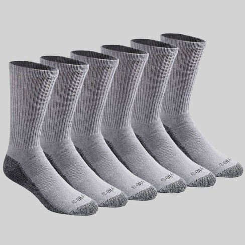 Dickies Men s 6pk Dri tech Crew Socks Gray 6 12 Target