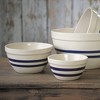 Ohio Stoneware USA-Made Shoulder Bowl Lead Free Bristol with Navy Stripes Large - image 4 of 4