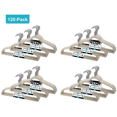 J&V Textiles 120 Pack - Premium Velvet Non-Slip Hanger with 360 Degree Rotatable Hook